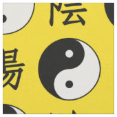 黄色の背景中国の陽模様 ファブリック (クローズアップ)