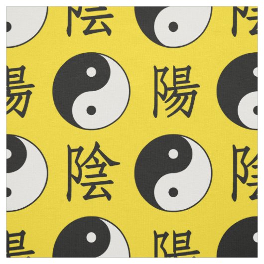 黄色の背景中国の陽模様 ファブリック (見本)