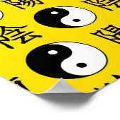 黄色の背景中国の陽模様 ポスター (角)