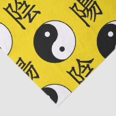 黄色の背景中国の陽模様 薄葉紙 (詳細)