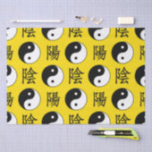 黄色の背景中国の陽模様 薄葉紙 (クラフト)