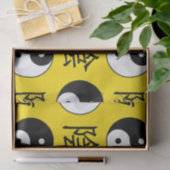 黄色の背景中国の陽模様 薄葉紙 (ギフト)