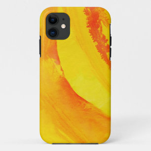 黄色の背景水彩紙 iPhone 11 ケース