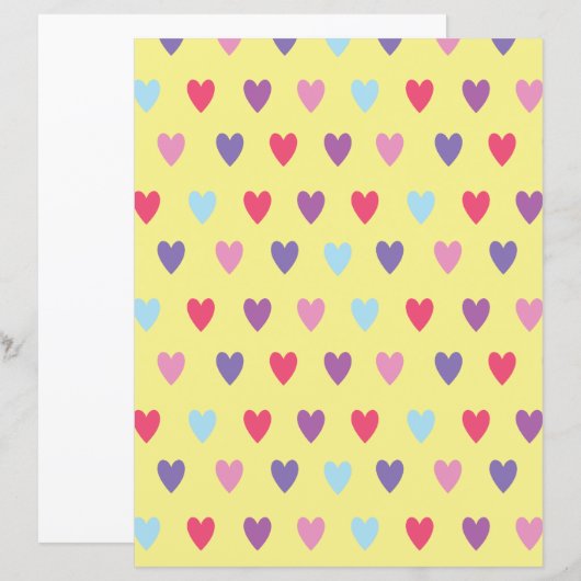 黄色の背景(ハート) (正面/裏面)