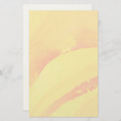 黄色の背景。水の色オン紙 便箋 (正面/裏面)