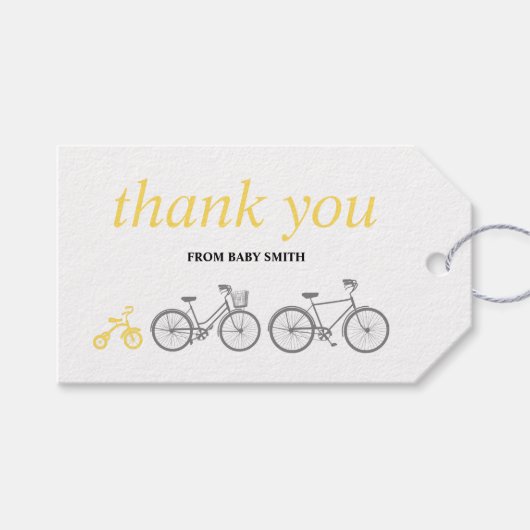 黄色の自転車ギフトラベル ギフトタグ (正面(横))