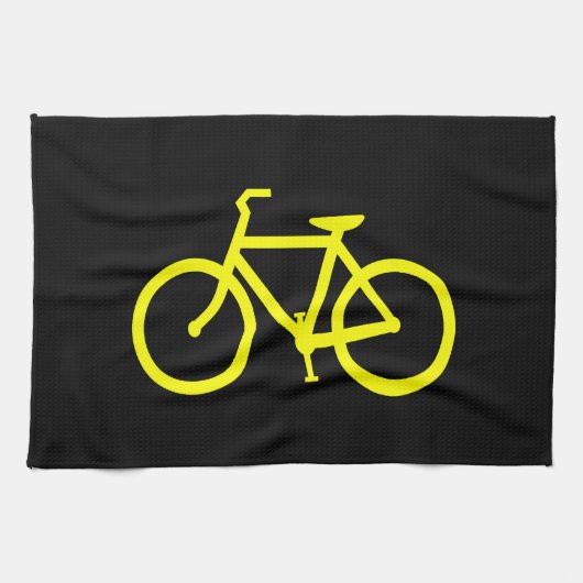 黄色の自転車 キッチンタオル (横)
