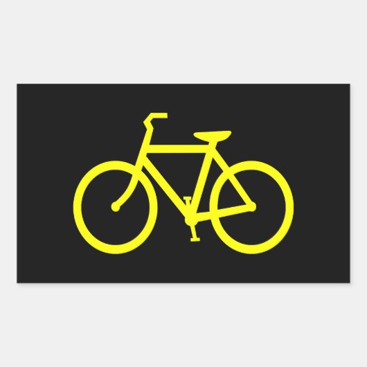 黄色の自転車 長方形シール (正面)