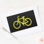 黄色の自転車 長方形シール (封筒)