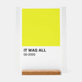 黄色の色の歌 – 白の背景 アクリルサイン (正面)