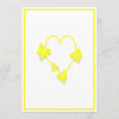 黄色の色の蝶ハート結婚デザイン プログラム (裏面)