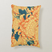 黄色の花が付いたシームレスな日本の背景c アクセントクッション (裏面(縦))