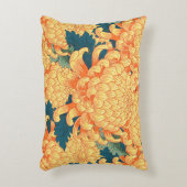 黄色の花が付いたシームレスな日本の背景c アクセントクッション (正面(垂直))