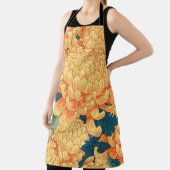 黄色の花が付いたシームレスな日本の背景c エプロン (インサイチュ)