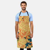 黄色の花が付いたシームレスな日本の背景c エプロン (着用した状態)