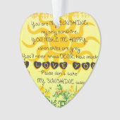 黄色の花が付いている私の日光です オーナメント (正面)