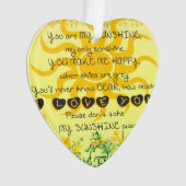 黄色の花が付いている私の日光です オーナメント (正面)