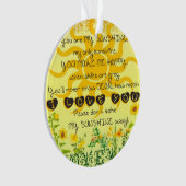 黄色の花が付いている私の日光です オーナメント (正面)