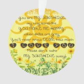 黄色の花が付いている私の日光です オーナメント (正面)