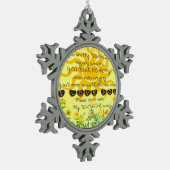 黄色の花が付いている私の日光です スノーフレークピューターオーナメント (左)