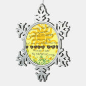 黄色の花が付いている私の日光です スノーフレークピューターオーナメント (右)