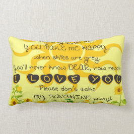 黄色の花が付いている私の日光です ランバークッション