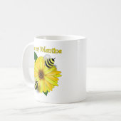 黄色の花で会うミツバチたち コーヒーマグカップ (正面左)