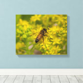 黄色の花とハニービーマレー2016 キャンバスプリント (インサイチュ (ウッドフロア))