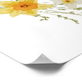 黄色の花と弓のブライダルシャワーへようこそ ポスター (角)