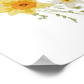 黄色の花と弓赤ちゃんシャワー歓迎サイン ポスター (角)