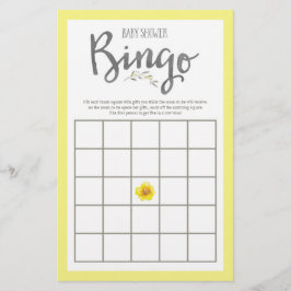 黄色の花と灰色の葉リース赤ちゃんシャワー