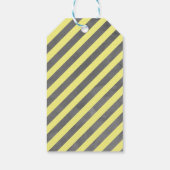 黄色の花と灰色の葉リース赤ちゃんシャワー ギフトタグ (裏面)