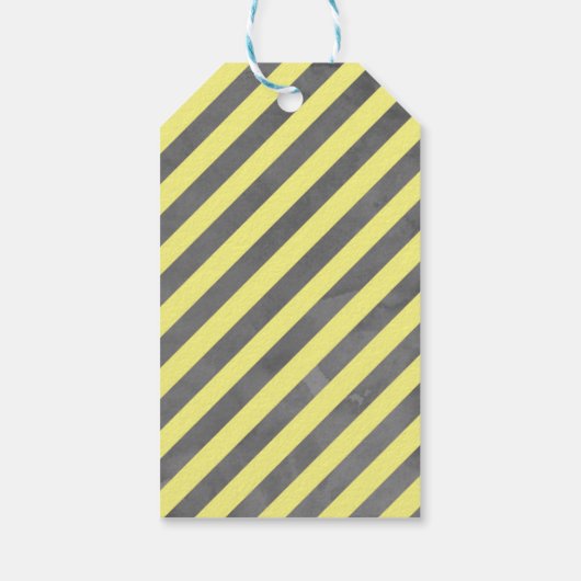 黄色の花と灰色の葉リース赤ちゃんシャワー ギフトタグ (裏面)