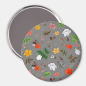 黄色の花と白いバラ 16 マグネット (正面/裏面)