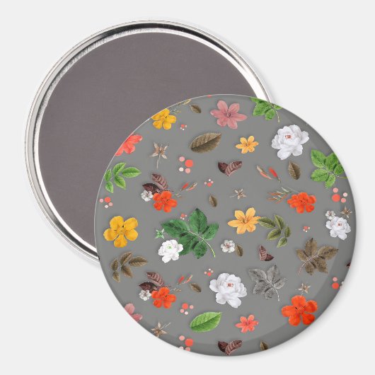 黄色の花と白いバラ 16 マグネット (正面/裏面)