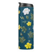 黄色の花と白いローズ タンブラー (回転右)