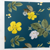 黄色の花と白いローズ 三つ折りクリスマスカード (内部最初)