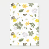 黄色の花と白い薔薇 3 ポストイット (正面)