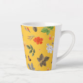 黄色の花と白のバラ10 カフェラテマグ (右)