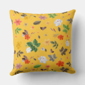 黄色の花と白のバラ10 クッション (裏面)