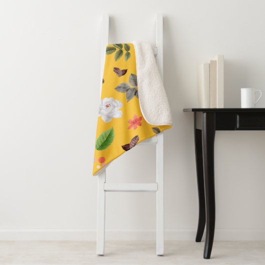 黄色の花と白のバラ10 シェルパブランケット (インサイチュ)