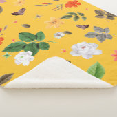 黄色の花と白のバラ10 シェルパブランケット (3/4)