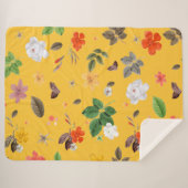 黄色の花と白のバラ10 シェルパブランケット (正面(横))