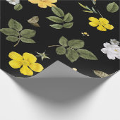 黄色の花と白のバラ2 ラッピングペーパー (角)