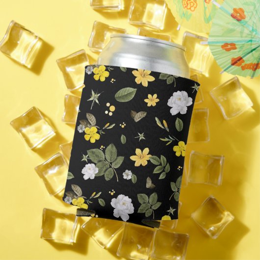 黄色の花と白のバラ2 缶クーラー (インサイチュ 夏)