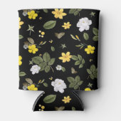 黄色の花と白のバラ2 缶クーラー (正面)