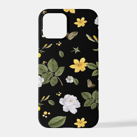 黄色の花と白のバラ2 iPhoneケース (裏面)