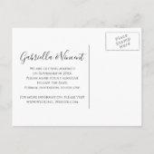 黄色の花と納屋の木の結婚式の日付を保存 案内ポストカード (裏面)