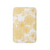黄色の花と葉花 バスマット (正面縦)