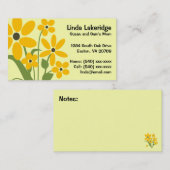 黄色の花のお母さんの接触情報カード コーリングカード (正面/裏面)